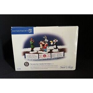 Dept 56 Snow Village Looney Tunes Animation Film Festival Set 4 54983 Retired